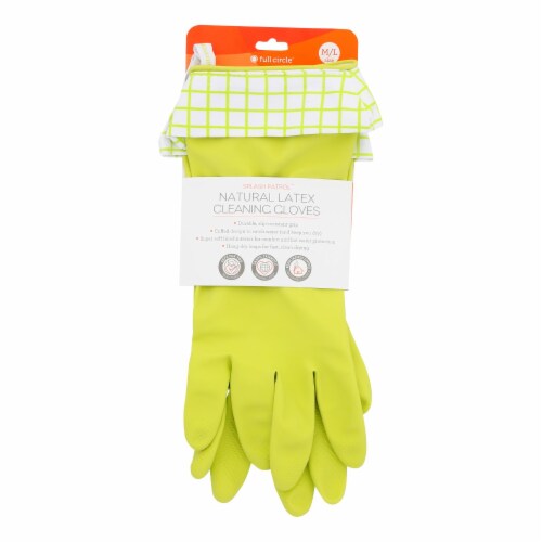 Full Circle Home - Splash Patrol Natural Latex Cleaning Gloves - Case of 6 - 1 Count Perspective: front
