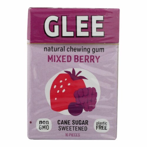Glee Gum Chewing Gum - Triple Berry - Case of 12 - 16 Pieces Perspective: front