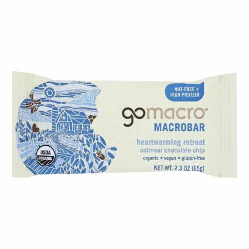Gomacro - Bars Oatmeal Cchip - Case of 12 - 2.3 oz. Perspective: front