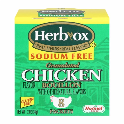 Herb-Ox Boullion - Chicken - Low Sodium - Case of 12 - 8 count Perspective: front