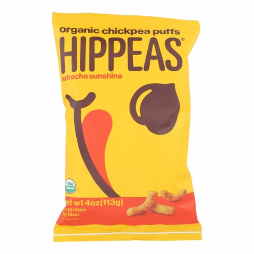 Hippeas Chickpea Puff - Organic - Sriracha - Case of 12 - 4 oz. Perspective: front