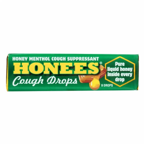 Honees Cough Drops - Menthol - Case of 24 - 9 Pack Perspective: front