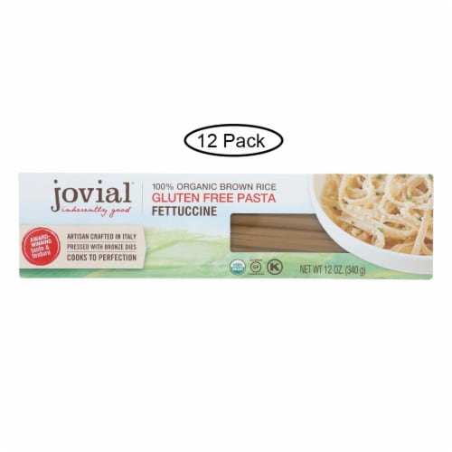 Jovial - Organic Brown Rice Pasta - Fettuccine - Case of 12 - 12 oz. Perspective: front
