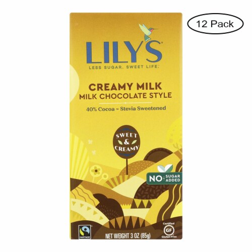 Lily's Sweets Chocolate Bar - Creamy Milk Chocolate - 40 Percent Cocoa Perspective: front