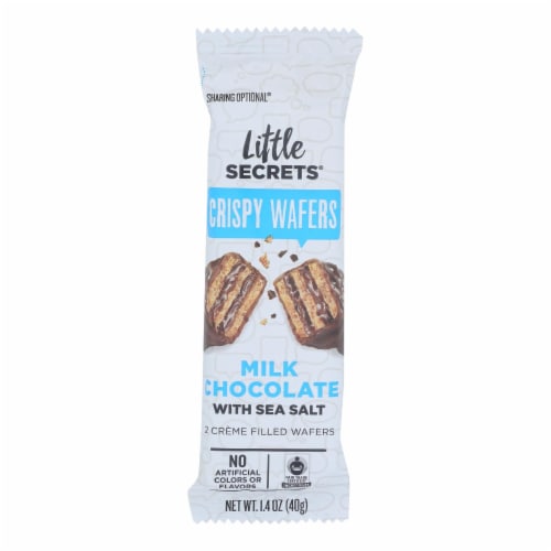 Little Secrets Crispy Wafer - Milk Chocolate With Sea Salt - Case of 12 - 1.4 oz. Perspective: front