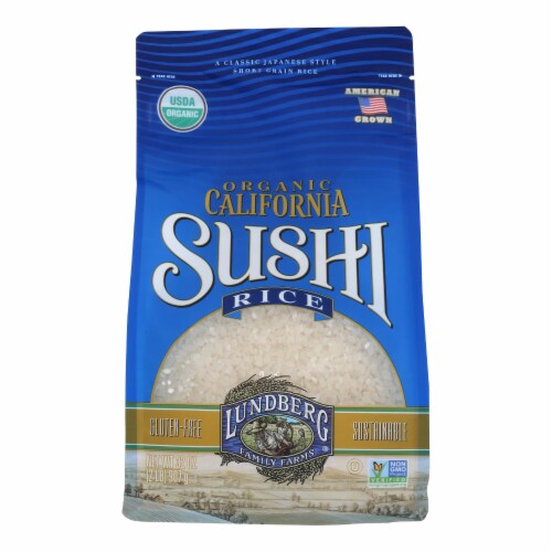 Lundberg Family Farms Organic Sushi White Rice - Case of 6 - 2 lb. Perspective: front