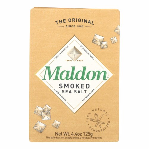 Maldon Flakes - Smoked Sea Salt - Case of 6 - 4.4 oz. Perspective: front