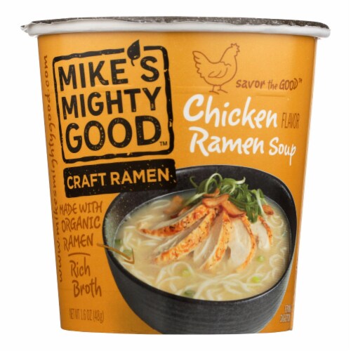 Mike's Mighty Good Chicken Ramen Soup - Case of 6 - 1.6 oz. Perspective: front