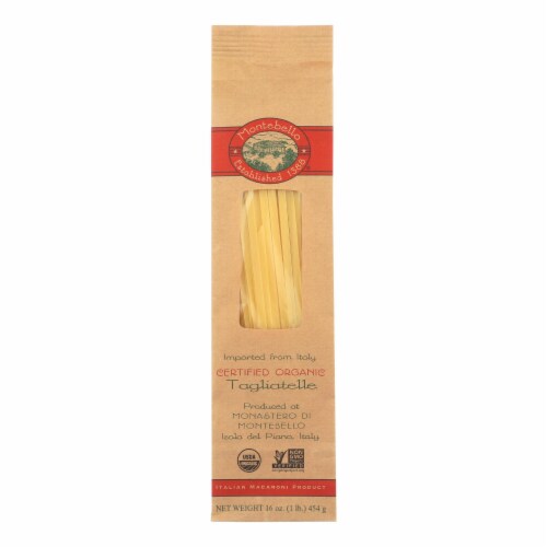 Montebello Organic Pasta - Tagliatelle - Case of 12 - 1 lb. Perspective: front