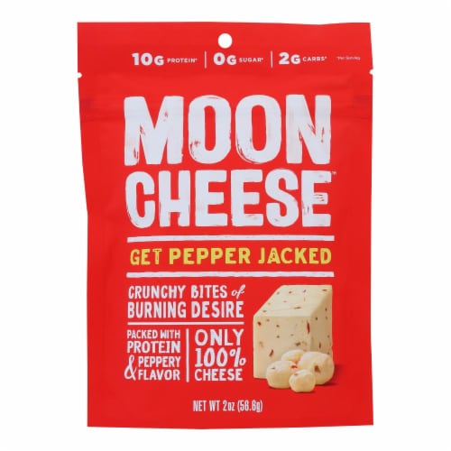 Moon Cheese's Pepper Jack Dehydrated Cheese Snack  - Case of 12 - 2 oz. Perspective: front