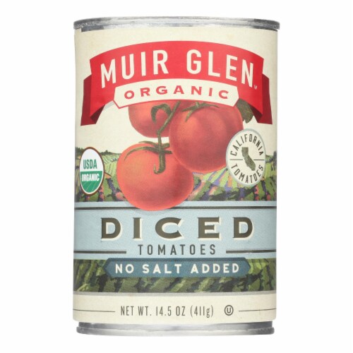 Muir Glen Diced Tomatoes - Tomato - Case of 12 - 14.5 oz. Perspective: front