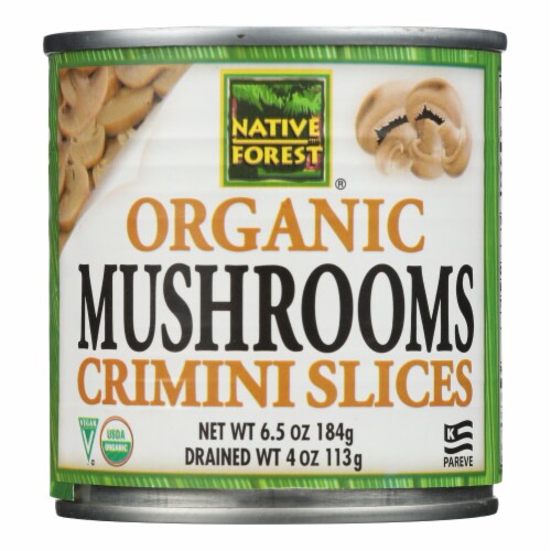 Native Forest Mushrooms - Organic - Crimini - Sliced - 4 oz - case of 12 Perspective: front