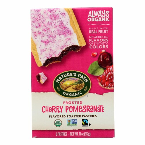 Nature's Path Organic Frosted Toaster Pastries - Cherry Pomegranate - Case of 12 - 11 oz. Perspective: front