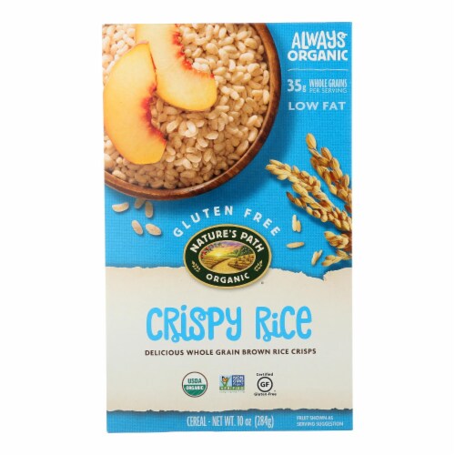 Nature's Path Organic Whole Grain Crispy Rice Cereal - Case of 12 - 10 oz. Perspective: front