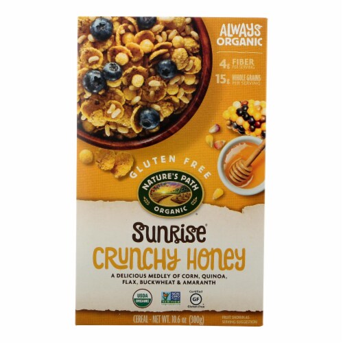 Nature's Path Organic Sunrise Cereal - Crunchy Honey - Case of 12 - 10.6 oz. Perspective: front