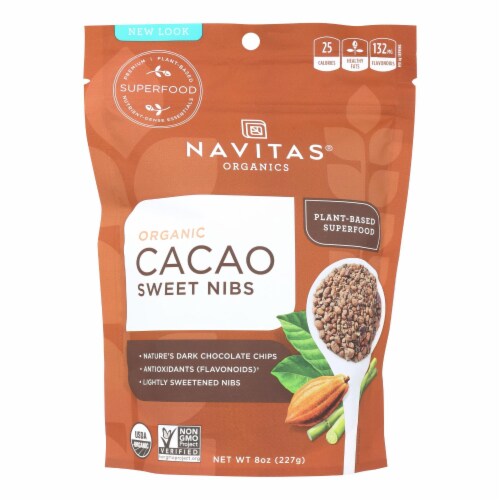 Navitas Naturals - Cacao Nibs Organic Sweetened - 8 oz. Perspective: front