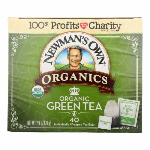 Newman's Own Organics Organic Green Tea - Case of 6 - 40 Bags Perspective: front