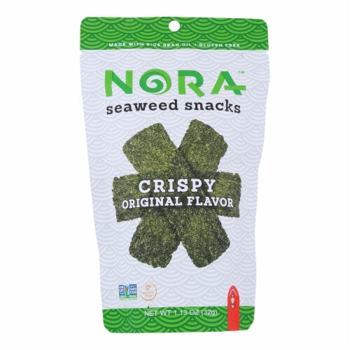 Nora Snacks Seaweed Snacks Crispy Original - Case of 12 - 1.13 oz. Perspective: front