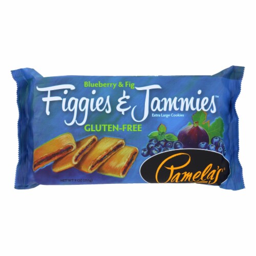 Pamela's Products - Figgies and Jammies Cookies - Blueberry and Fig - Case of 6 - 9 oz. Perspective: front