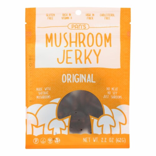 Pan's - Mushroom Jerky Original - Case of 6-2.2 oz. Perspective: front