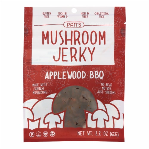 Pan's - Mushroom Jerky Aplwd Bbq - Case of 6-2.2 oz. Perspective: front