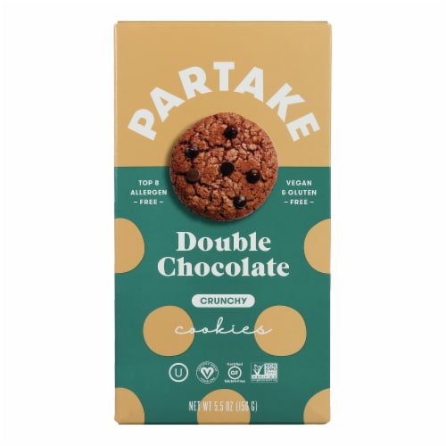Partake Foods - Cookies Mini Double Chocolate Chips - Case of 6 - 5.5 oz. Perspective: front