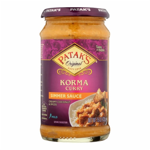 Pataks Simmer Sauce - Korma Curry - Mild - 15 oz - case of 6 Perspective: front