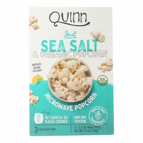 Quinn - Microwave Popcorn - Just Sea Salt - Case of 6 - 7 oz. Perspective: front