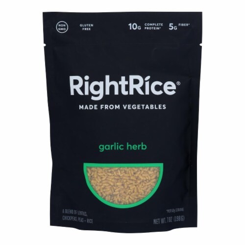 Right Rice - Made From Vegetables - Garlic Herb - Case of 6 - 7 oz. Perspective: front