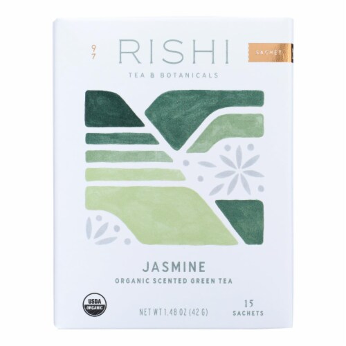 Rishi Organic Green Tea - Jasmine - Case of 6 - 15 Bags Perspective: front