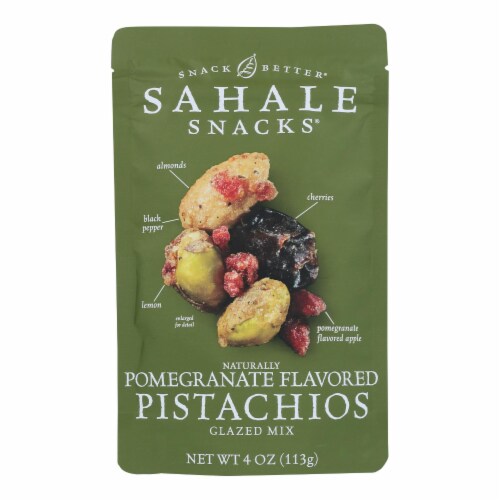 Sahale Snacks Premium Blend Pistachio - Pomegranate - Case of 6 - 4 oz. Perspective: front