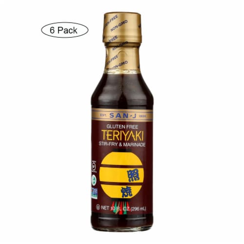 San - J Asian Cooking Sauce - Teriyaki - Case of 6 - 10 Fl oz. Perspective: front