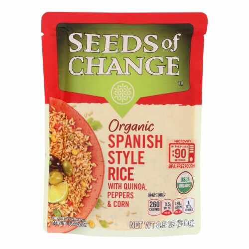 Seeds of Change Organic Microwavable Spanish Style Rice with Quinoa - Case of 12 - 8.5 oz. Perspective: front