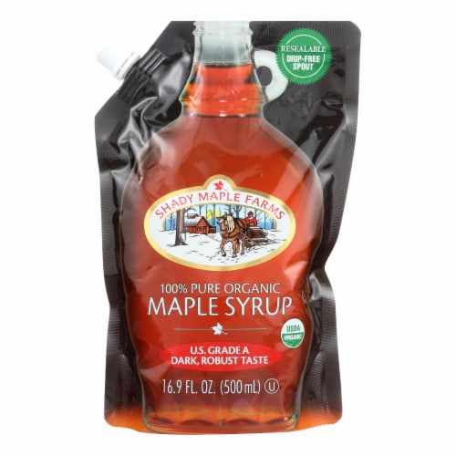 Shady Maple Farms 100 Percent Pure Organic Maple Syrup - Case of 6 - 16.9 Fl oz. Perspective: front