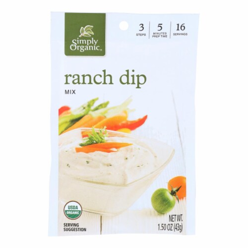 Simply Organic Ranch Dip Mix - Case of 12 - 1.5 oz. Perspective: front