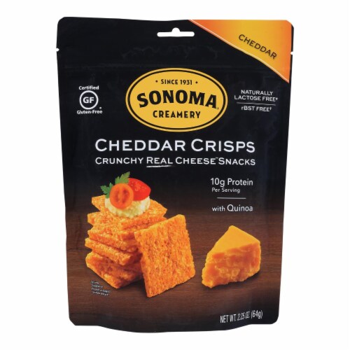 Sonoma Creamery Cheddar Crisps  - Case of 12 - 2.25 oz. Perspective: front