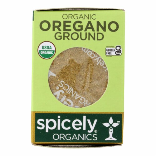 Spicely Organics - Organic Oregano - Ground - Case of 6 - 0.3 oz. Perspective: front