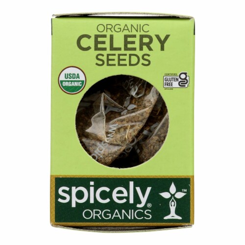 Spicely Organics - Organic Celery Seeds - Case of 6 - 0.35 oz. Perspective: front