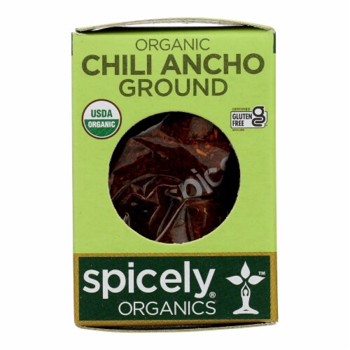 Spicely Organics - Organic Ancho Chili - Ground - Case of 6 - 0.45 oz. Perspective: front