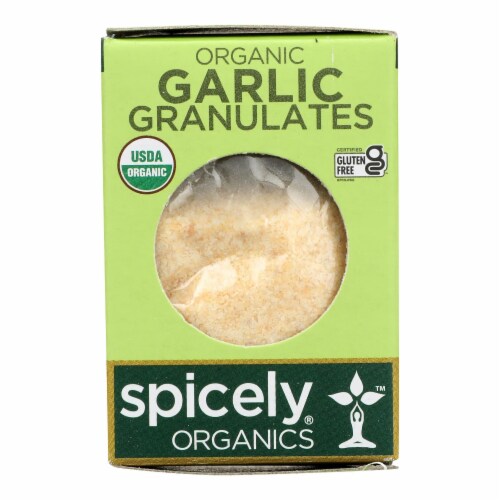 Spicely Organics - Organic Garlic Granulates - Case of 6 - 0.45 oz. Perspective: front