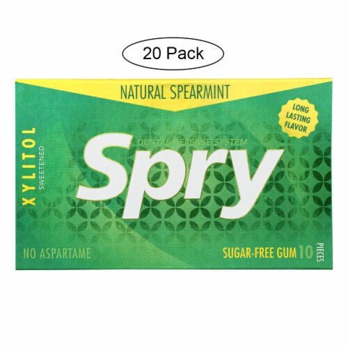 Spry Xylitol Gems - Spearmint - Case of 20 - 10 Count Perspective: front