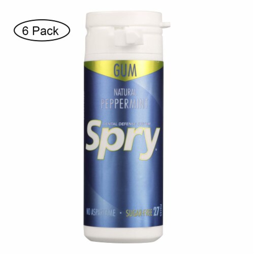 Spry All Natural Peppermint Chewing Gum  - Case of 6 - 27 CT Perspective: front