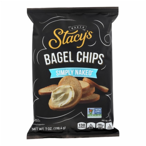Stacy's Pita Chips Bagel Chips - Simply Naked - Case of 12 - 7 oz. Perspective: front