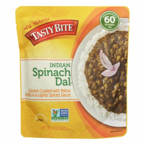 Tasty Bite Entree - Indian Cuisine - Spinach Dal - Indian - 10 oz - case of 6 Perspective: front