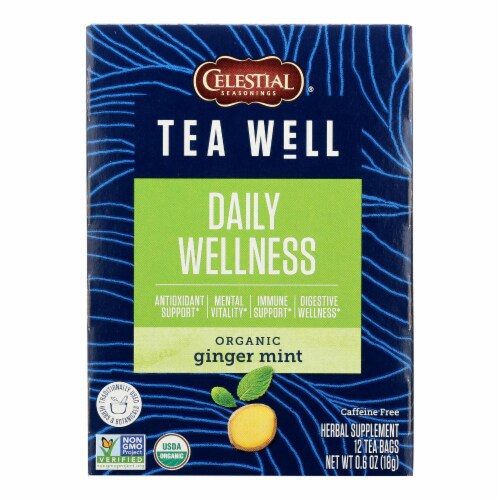 Teawell - Tea Ginger Mint - Case of 6-12 CT Perspective: front