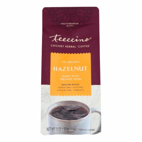 Teeccino Mediterranean Herbal Coffee Hazelnut - 11 oz - Case of 6 Perspective: front
