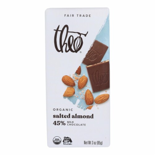 Classic - Milk Chocolate - 45 Percent Cacao - Salted Almond - 3 oz Bars - Case of 12 Perspective: front