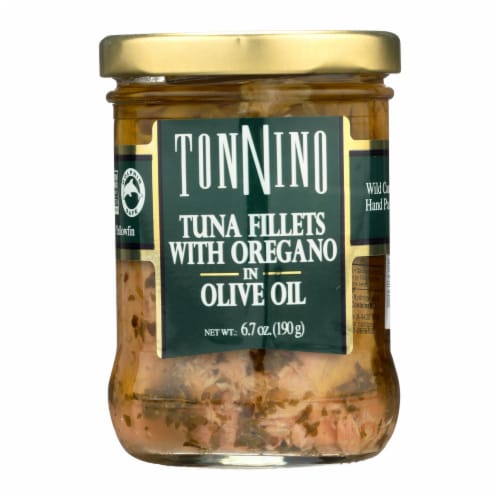Tonnino Tuna Fillets - Oregano Olive Oil - Case of 6 - 6.7 oz. Perspective: front