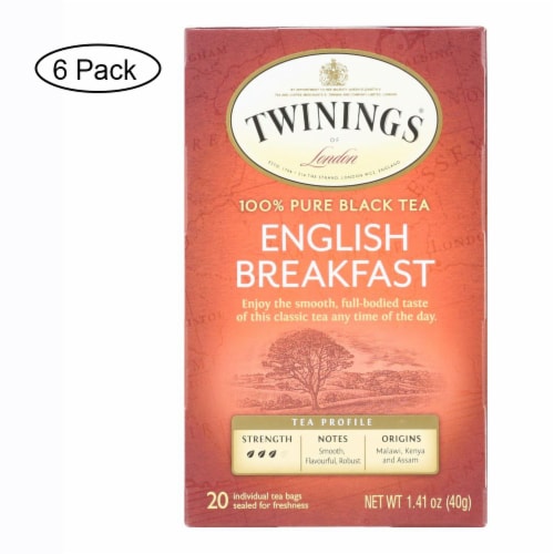 Twinings Tea English Breakfast Tea Black Tea Case of 6 20 Bags, 6 Pack/20 Bag Each Fry’s