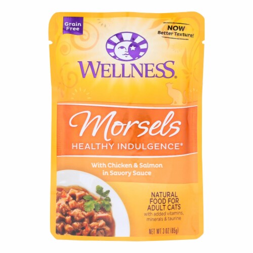 Morsels with Chicken and Salmon In Savory Sauce - Case of 24 - 3 oz. Perspective: front